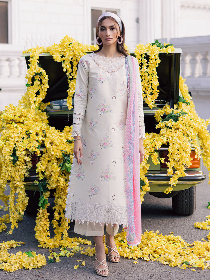 Parishay | IVY Bloom V2 Lawn | BLOOM-12 XS Off White Lawn