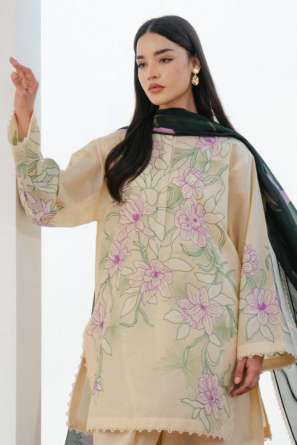 Zara Shahjahan | Coco Lawn 25 | BLOOM-1B M Beige Lawn