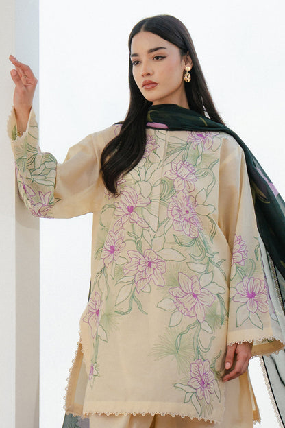 Zara Shahjahan | Coco Lawn 25 | BLOOM-1B M Beige Lawn