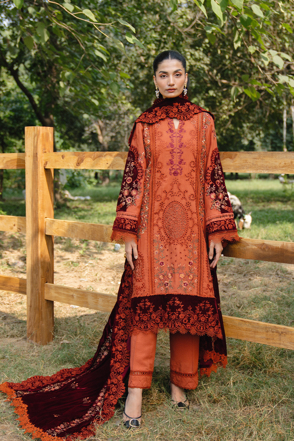 Saira Rizwan | Winter 2024 | CIRO-SRW24-10 XS Rust Karandi