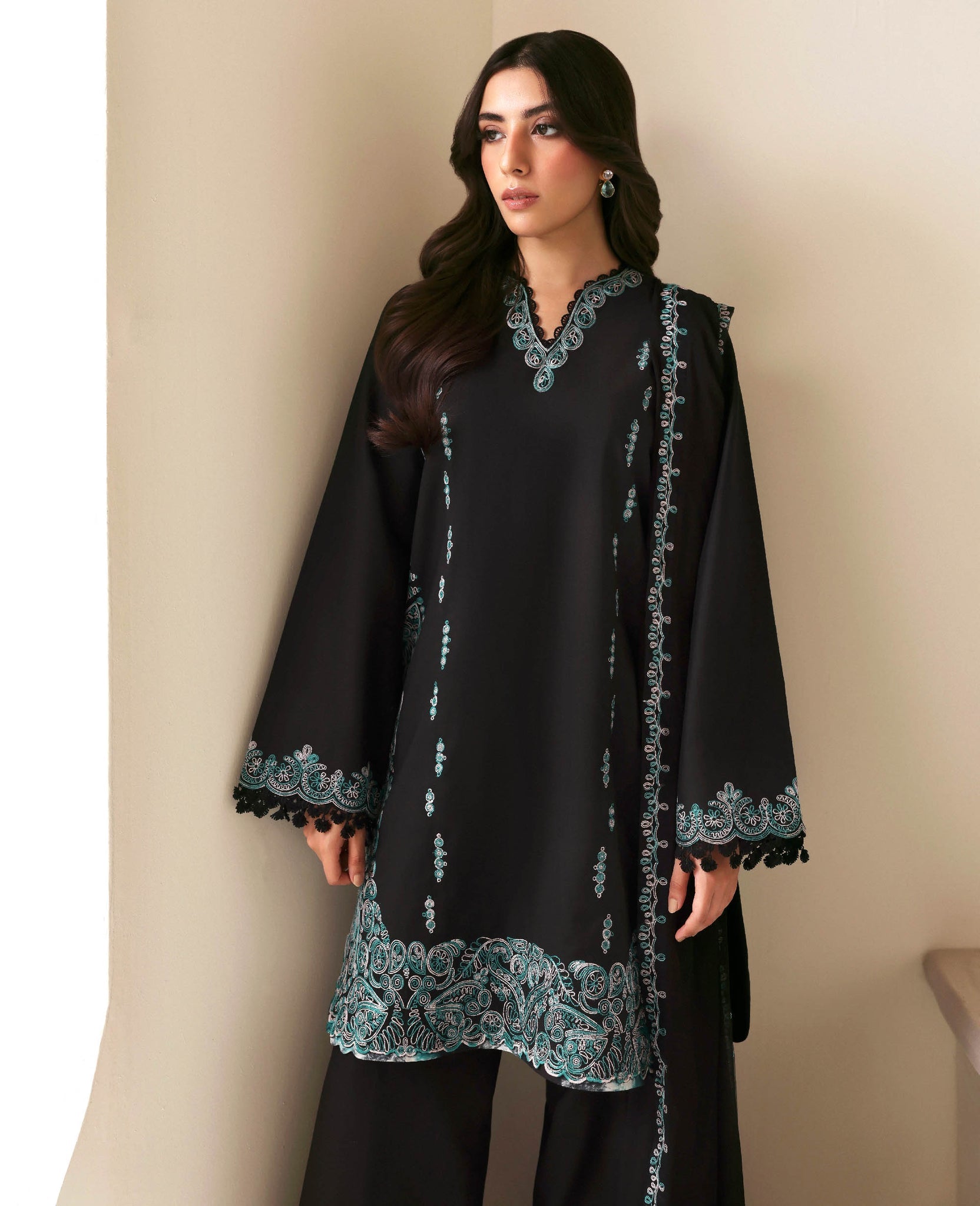 Republic Womenswear | Basics Pre Fall 25 | Noire by Republic Womenswear - Designer Dress - Type : Ladies Clothes - Available at Saira Sultan - 100% Original 