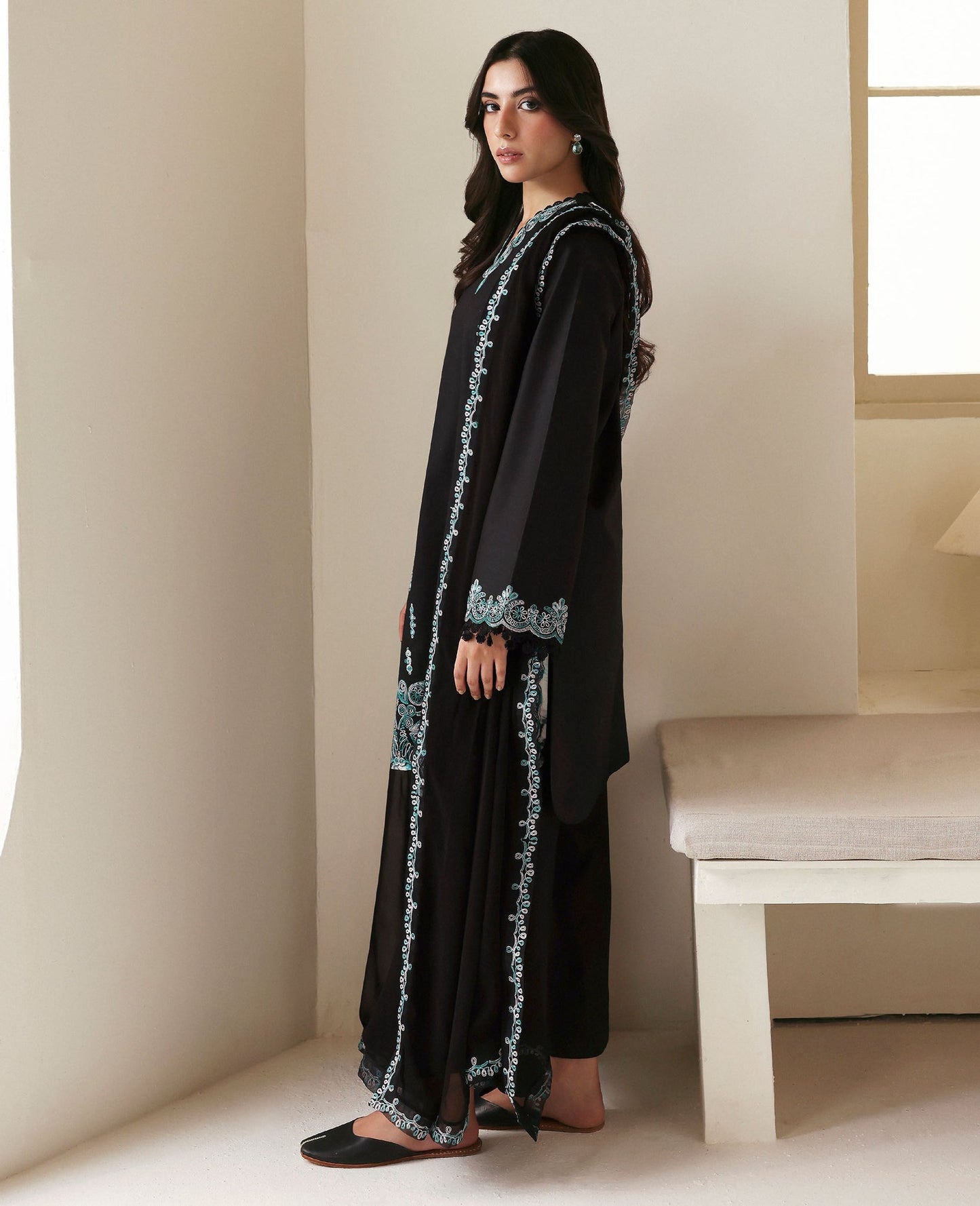 Republic Womenswear | Basics Pre Fall 25 | Noire by Republic Womenswear - Designer Dress - Type : Ladies Clothes - Available at Saira Sultan - 100% Original 