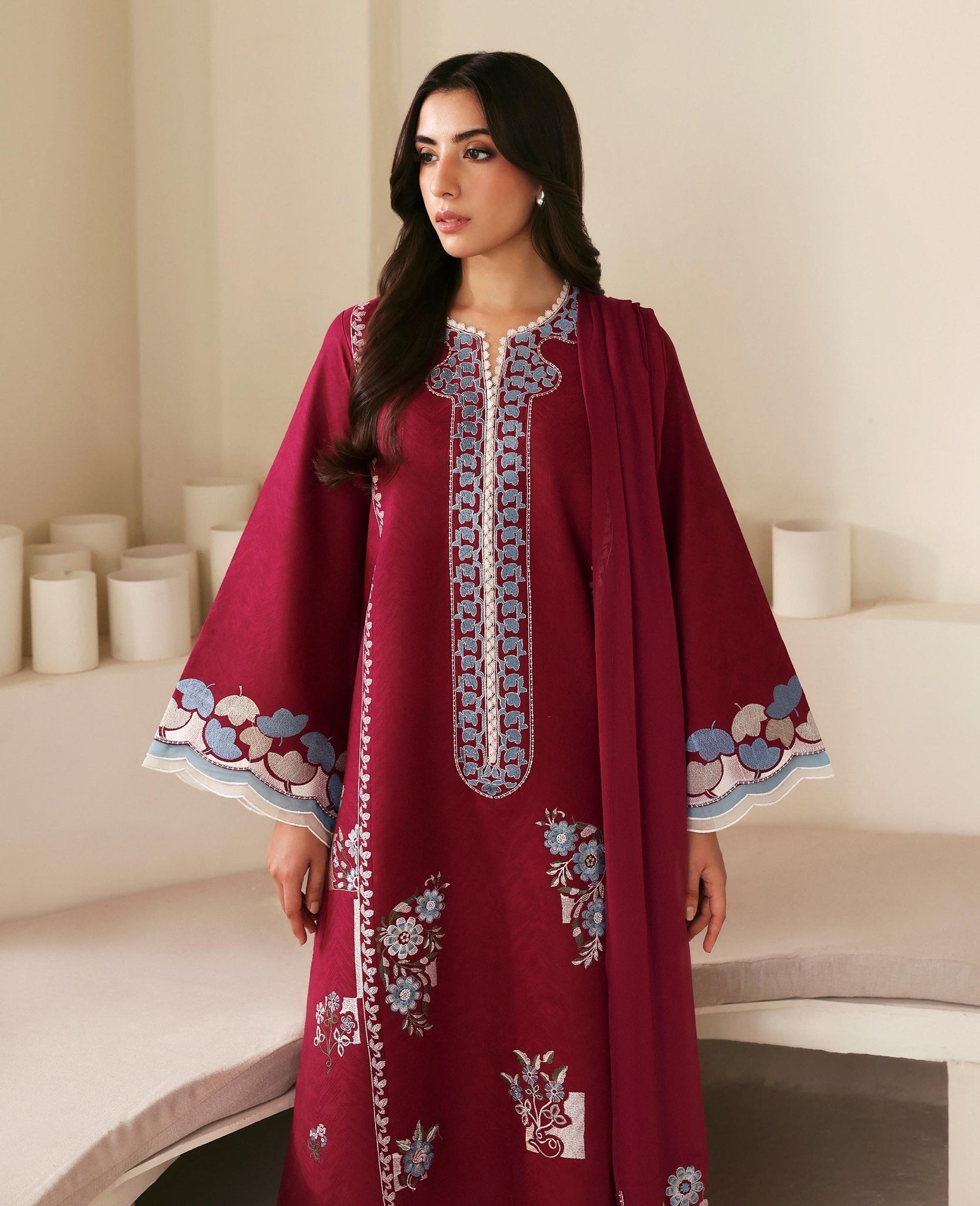 Republic Womenswear | Basics Pre Fall 25 | Fleurine by Republic Womenswear - Designer Dress - Type : Ladies Clothes - Available at Saira Sultan - 100% Original 