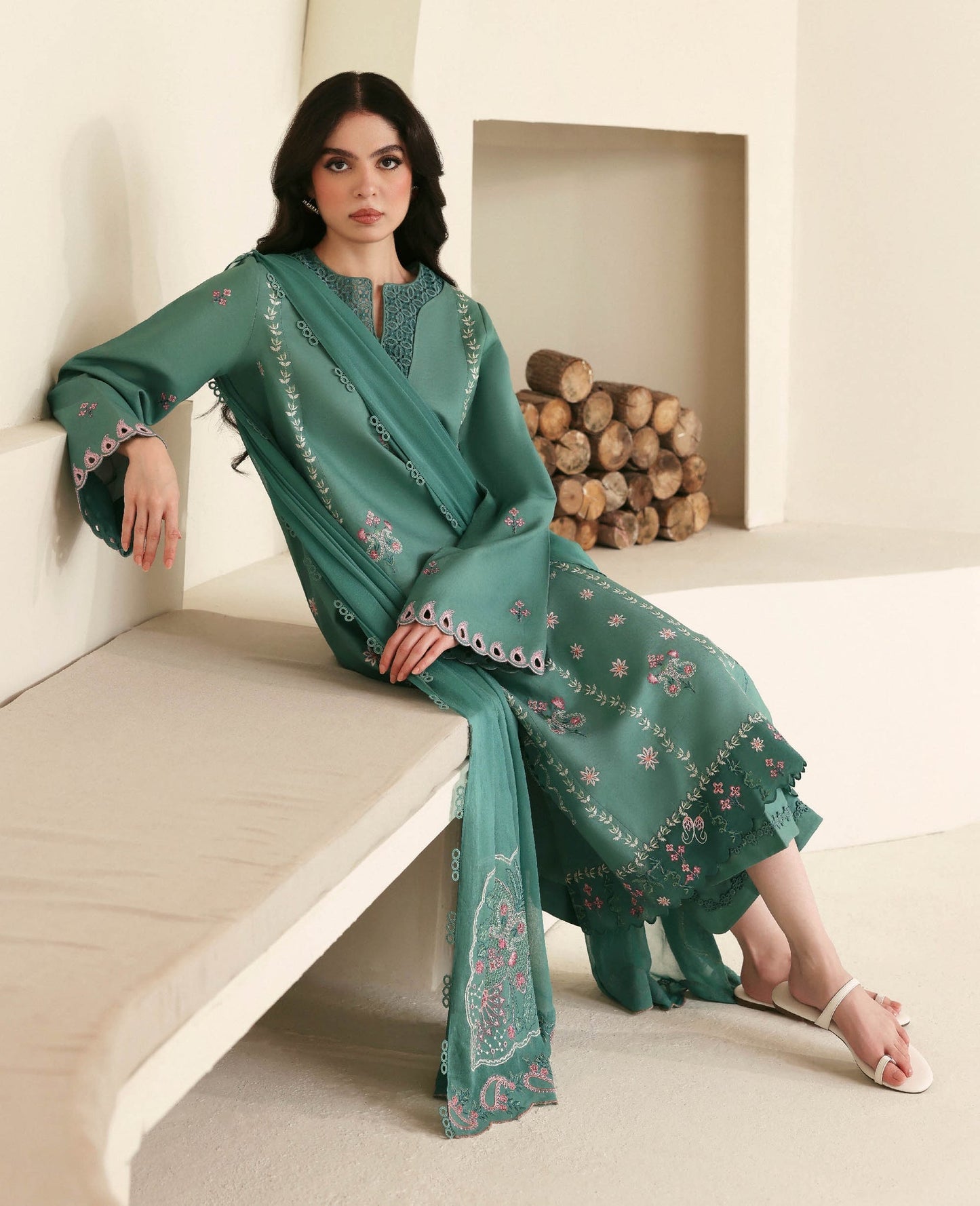 Republic Womenswear | Basics Pre Fall 25 | Solene by Republic Womenswear - Designer Dress - Type : Ladies Clothes - Available at Saira Sultan - 100% Original 