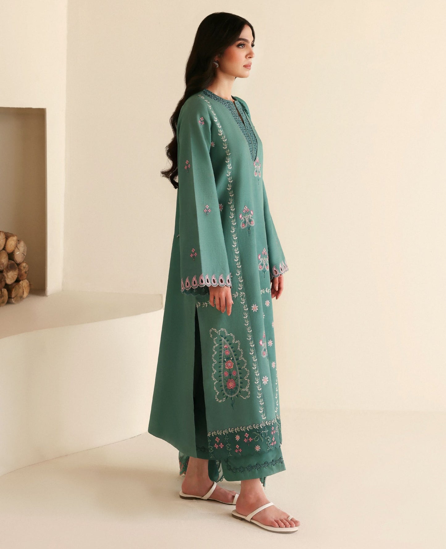 Republic Womenswear | Basics Pre Fall 25 | Solene by Republic Womenswear - Designer Dress - Type : Ladies Clothes - Available at Saira Sultan - 100% Original 