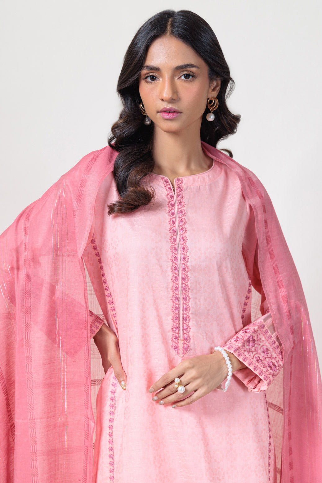 Bonanza Satrangi | Pink Jacquard 3 Piece (BPS1243P18) 12 Pink