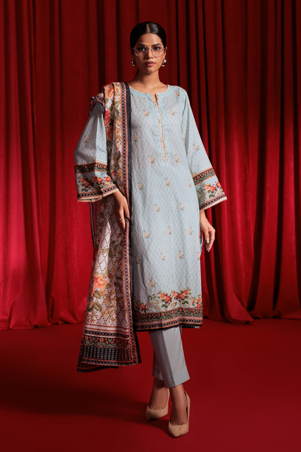 Bonanza Satrangi | Blue Lawn 3 Piece (BPS1243P22) 8 Blue