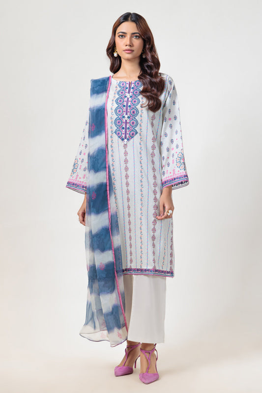 Bonanza Satrangi | L Beige Lawn 3 Piece (BPS2243P06) 8 Beige