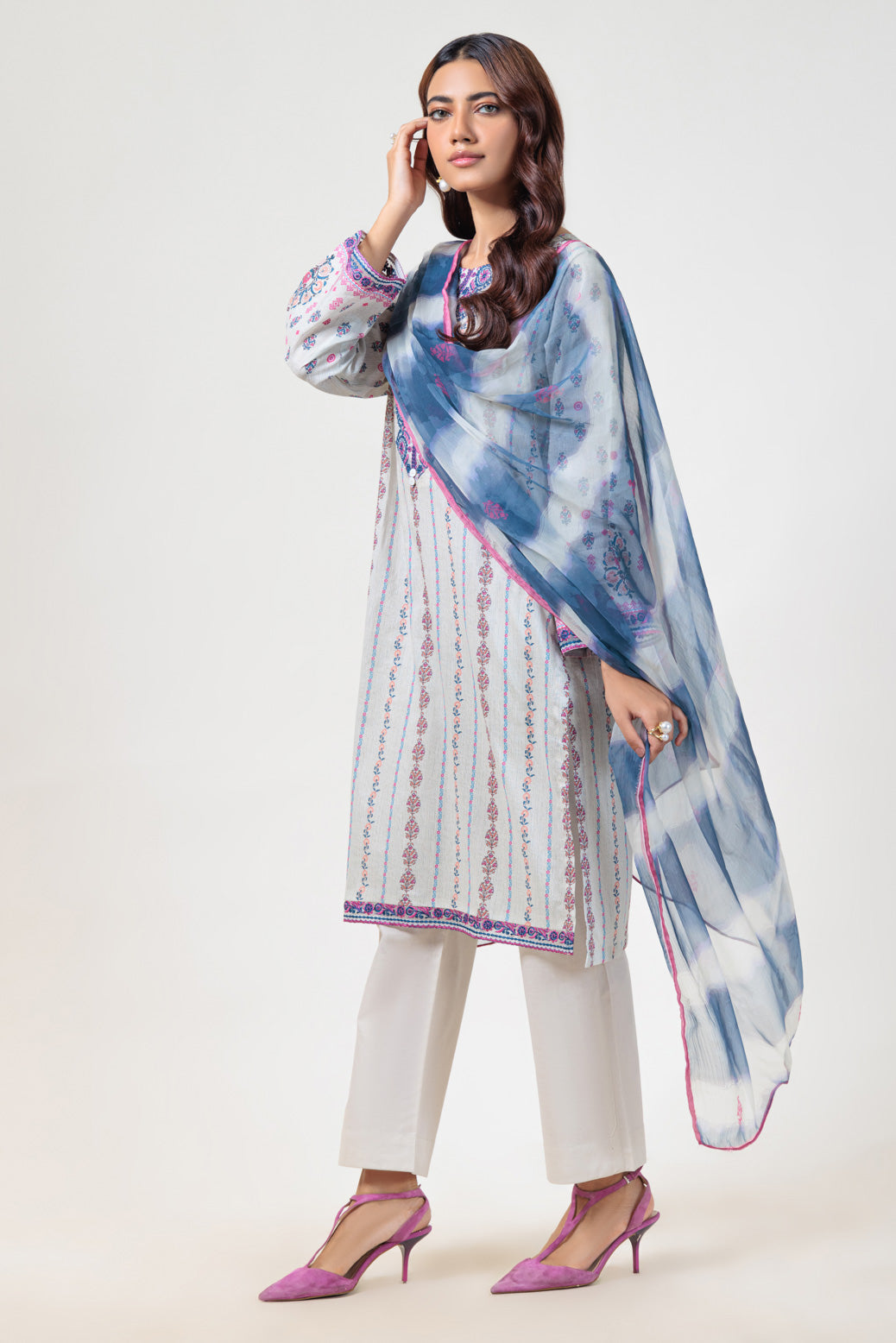 Bonanza Satrangi | L Beige Lawn 3 Piece (BPS2243P06) 14 Beige