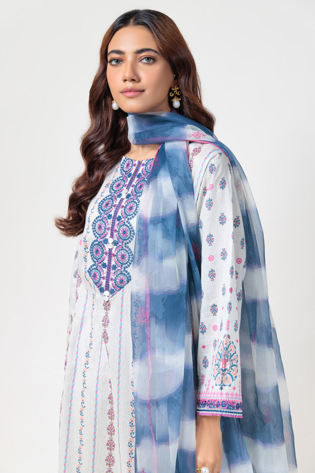 Bonanza Satrangi | L Beige Lawn 3 Piece (BPS2243P06) 12 Beige