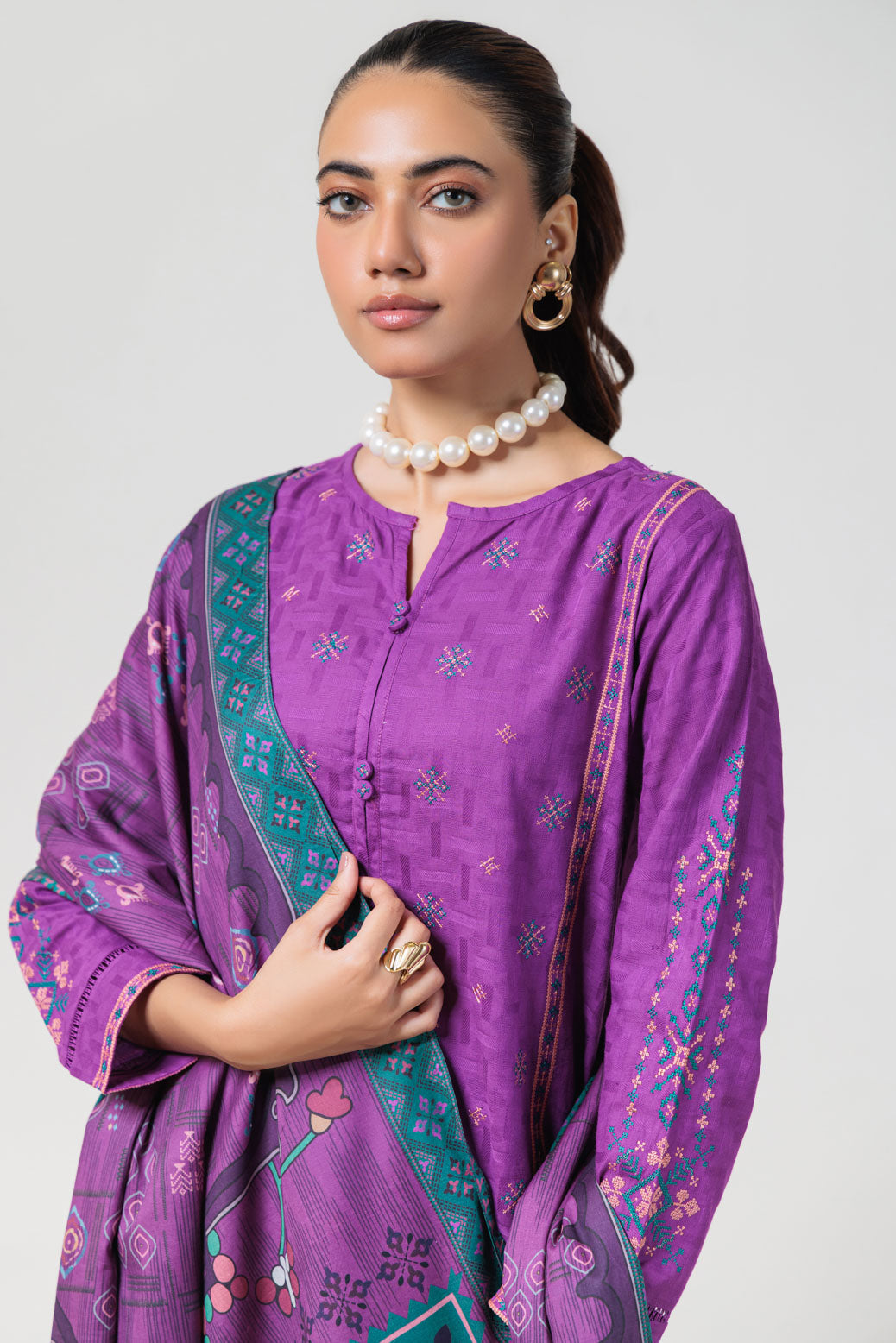 Bonanza Satrangi | Purple Jacquard 3 Piece (BPS2243P08) 14 Purple
