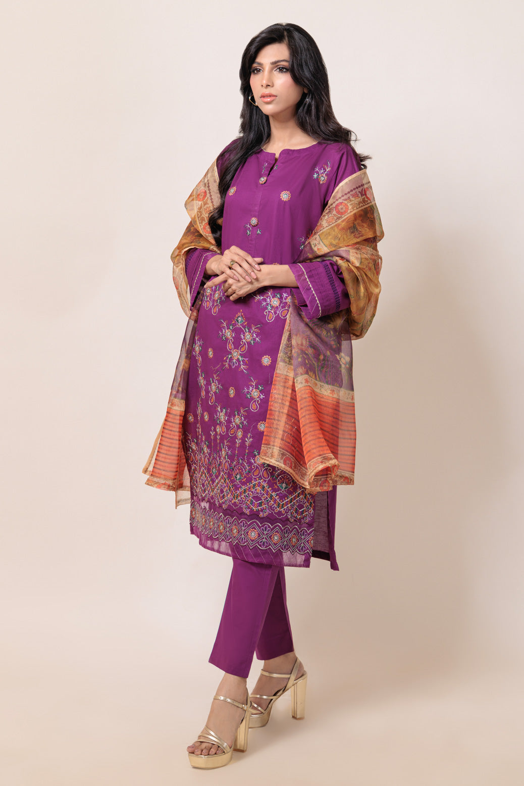 Bonanza Satrangi | Purple Cambric 3 Piece (BPS5243P36) 10 Purple