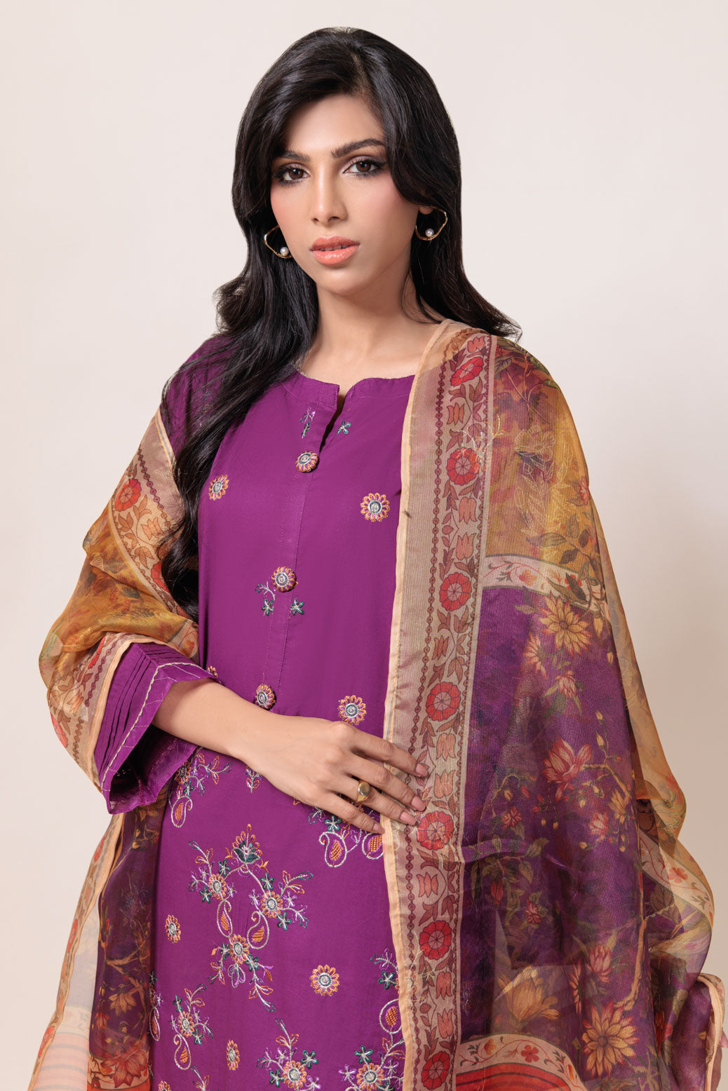 Bonanza Satrangi | Purple Cambric 3 Piece (BPS5243P36) 12 Purple