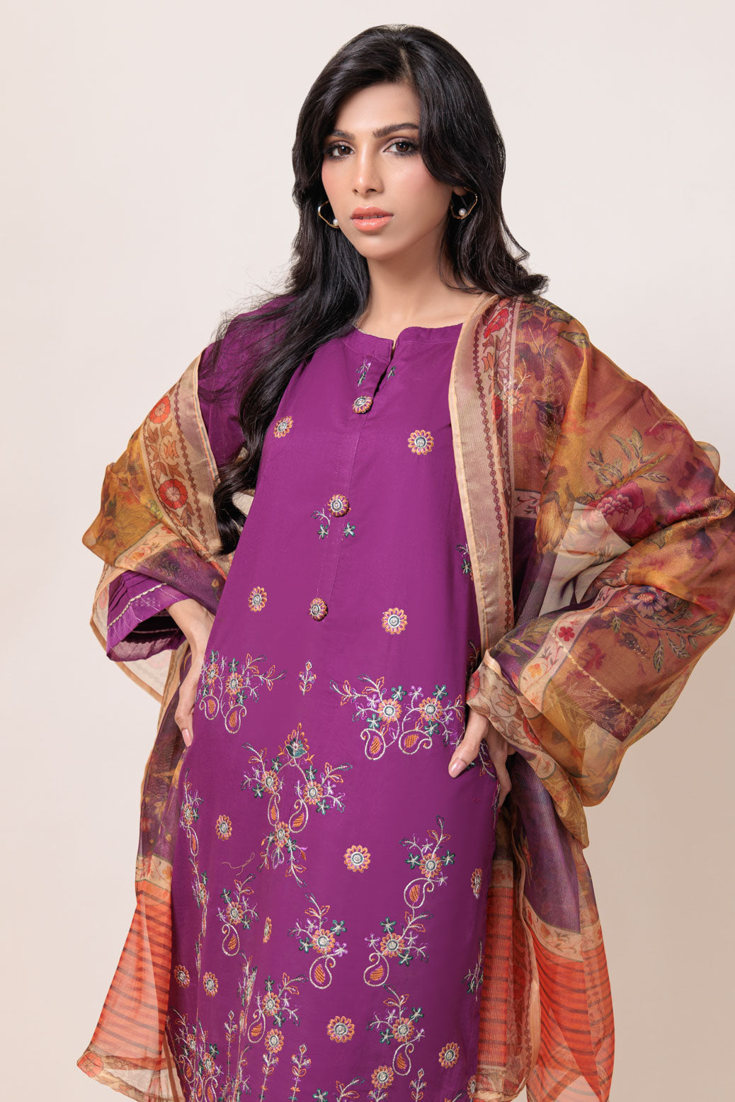 Bonanza Satrangi | Purple Cambric 3 Piece (BPS5243P36) 14 Purple
