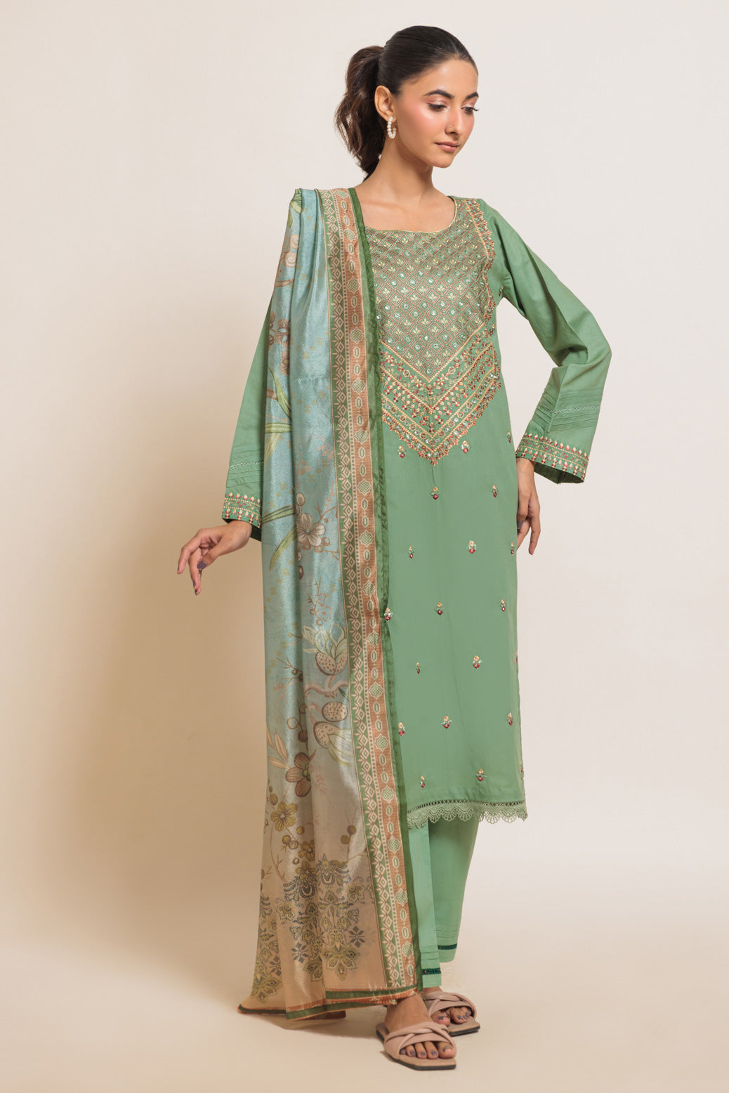 Bonanza Satrangi | Green Cambric 3 Piece (BPS5243P39) 16 Green