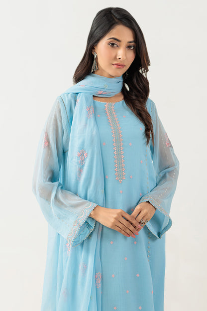 Bonanza Satrangi | Sky Blue Chiffon 3 Piece (BPS5243P44) 12 Blue
