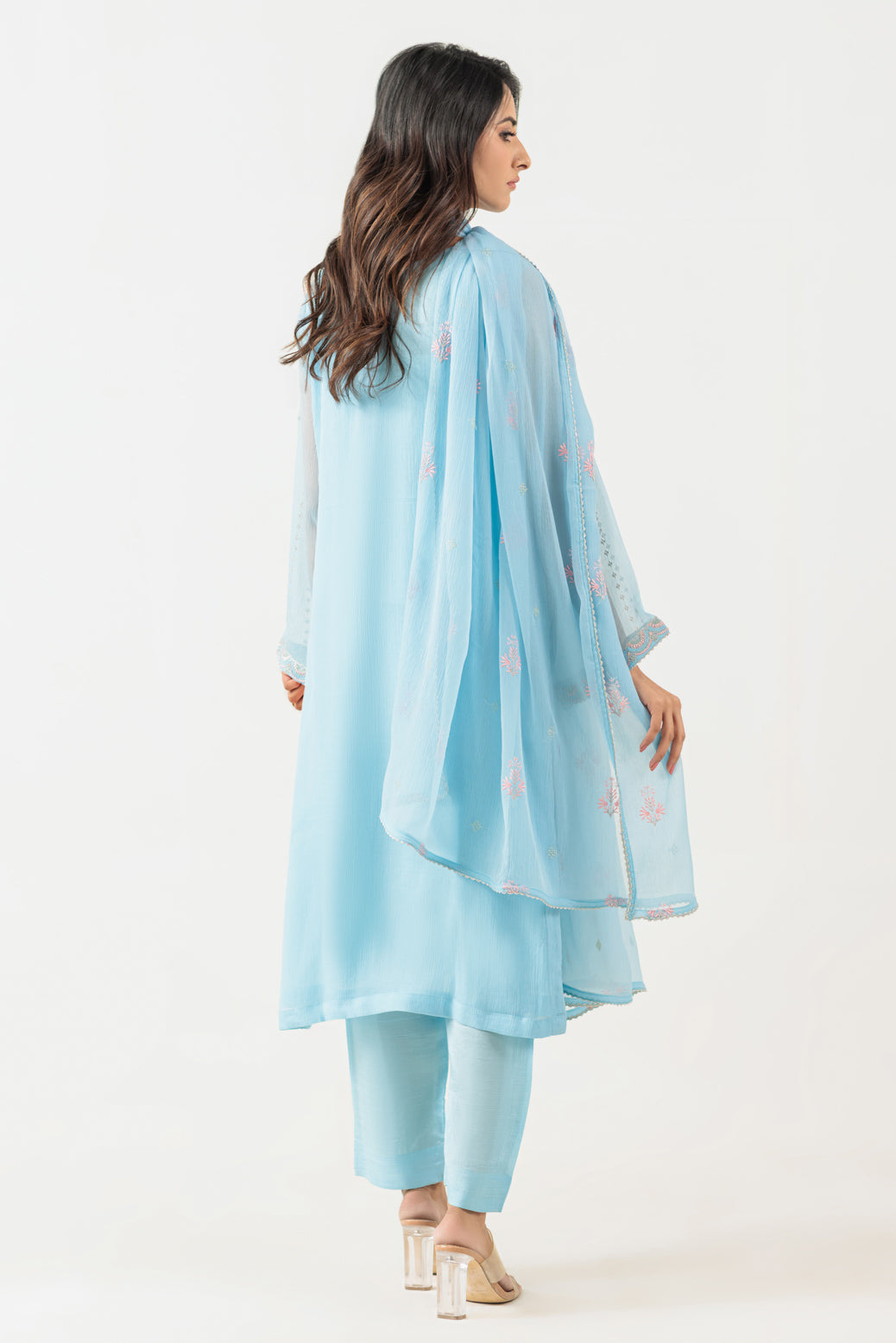 Bonanza Satrangi | Sky Blue Chiffon 3 Piece (BPS5243P44) 14 Blue