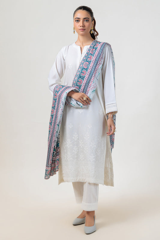 Bonanza Satrangi | White Cambric 3 Piece (BPS6243P23) 8 White