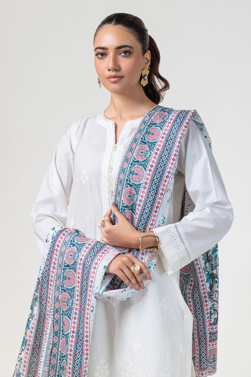 Bonanza Satrangi | White Cambric 3 Piece (BPS6243P23) 14 White