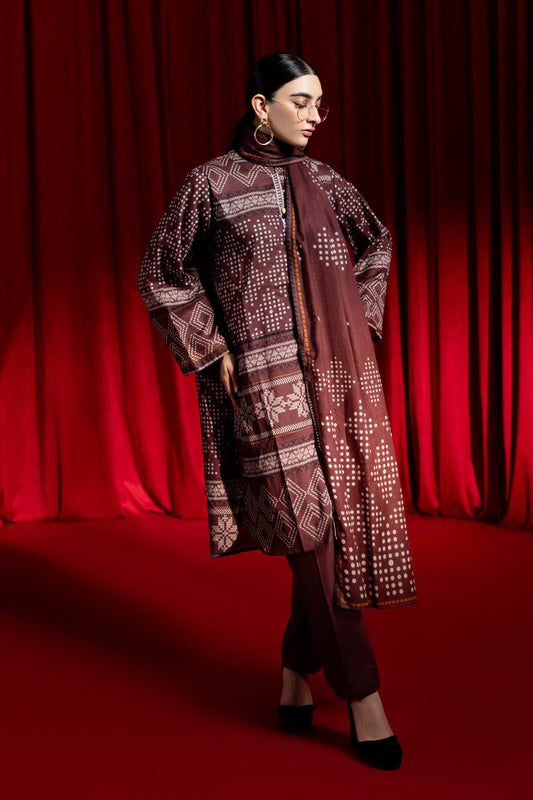 Bonanza Satrangi | Brown Lawn 3 Piece (BPS6243P29) 8 Brown