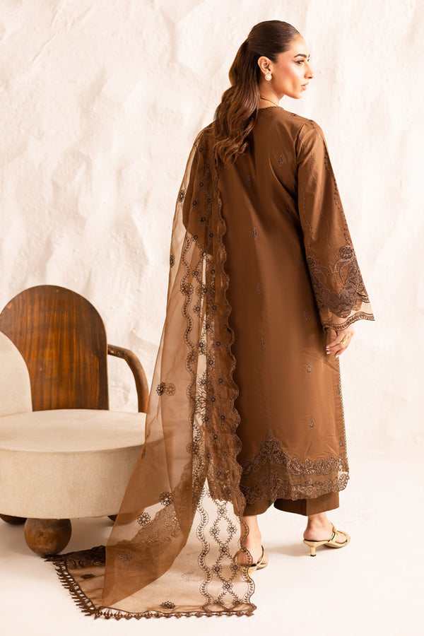Marjjan | Guzel Lawn | SMC 206-A (Brown) - Pakistani Designer Dress - by Marjjan - Type : Ladies Clothes - 100% Original at Saira Sultan