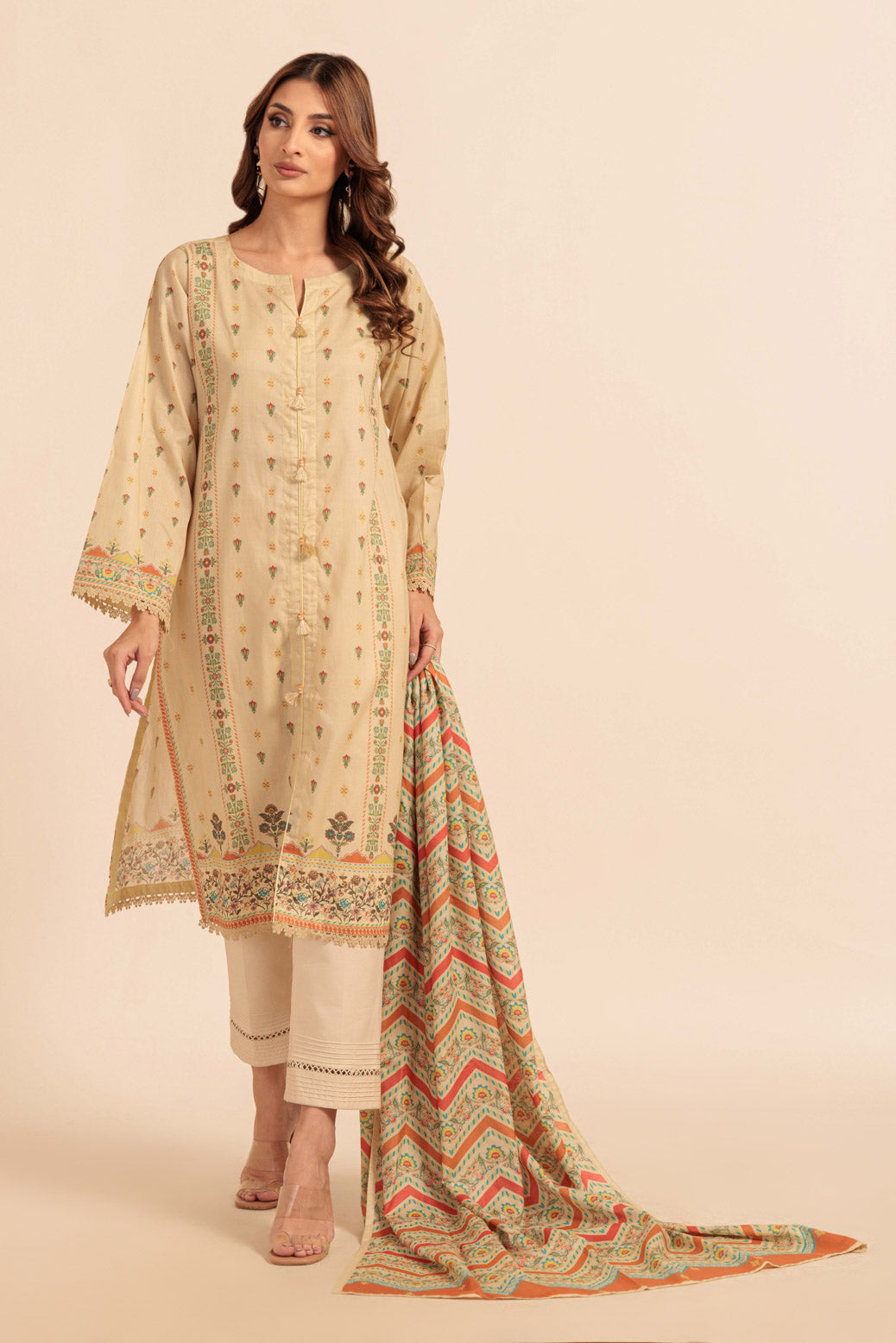 Bonanza Satrangi | Beige Lawn 2 Piece (BS2242P06) 12 Beige