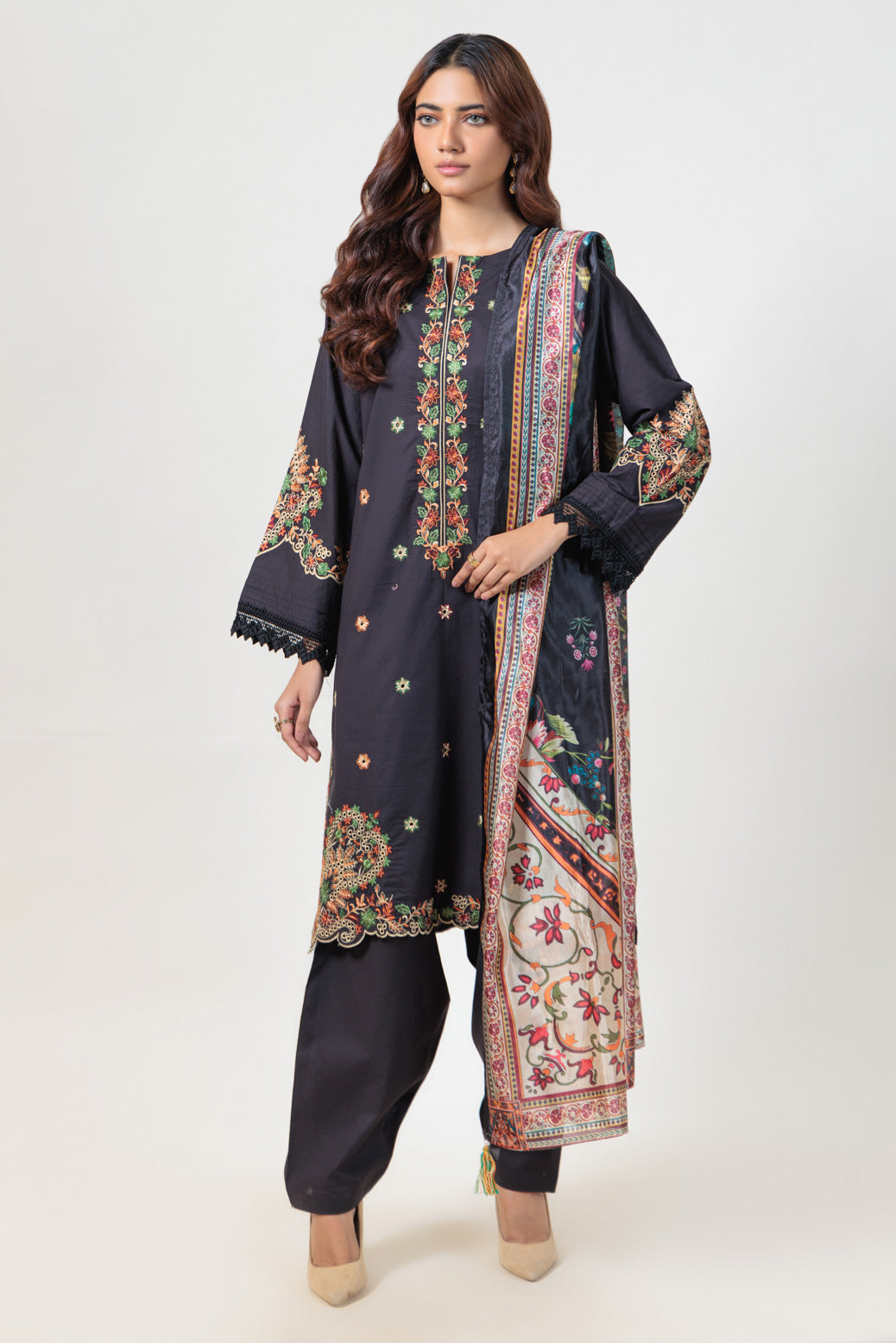 Bonanza Satrangi | Black Cambric 3 Piece (BS5243P15) 14 Black
