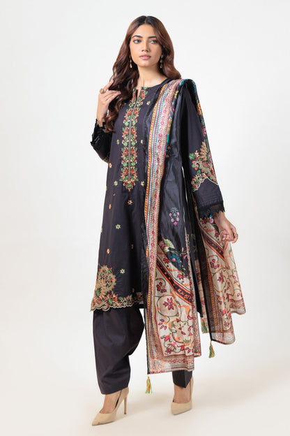 Bonanza Satrangi | Black Cambric 3 Piece (BS5243P15) 8 Black