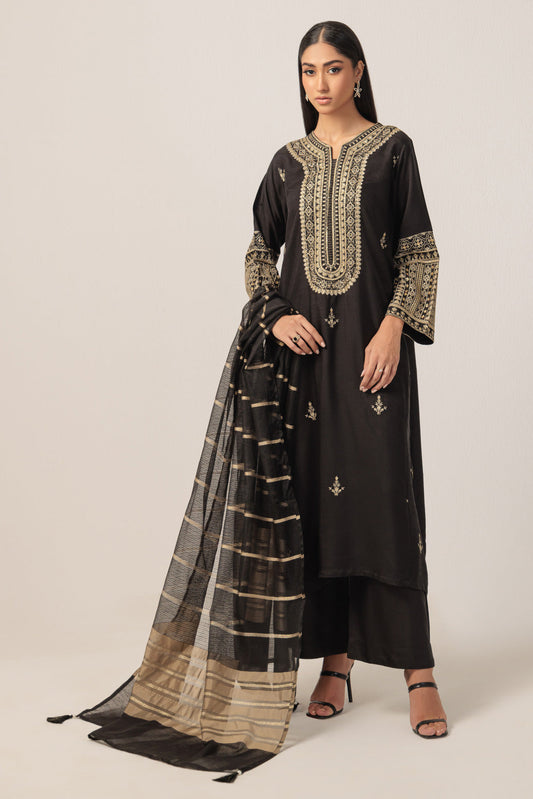 Bonanza Satrangi | Black Silk 3 Piece (BS5243P16) 8 Black