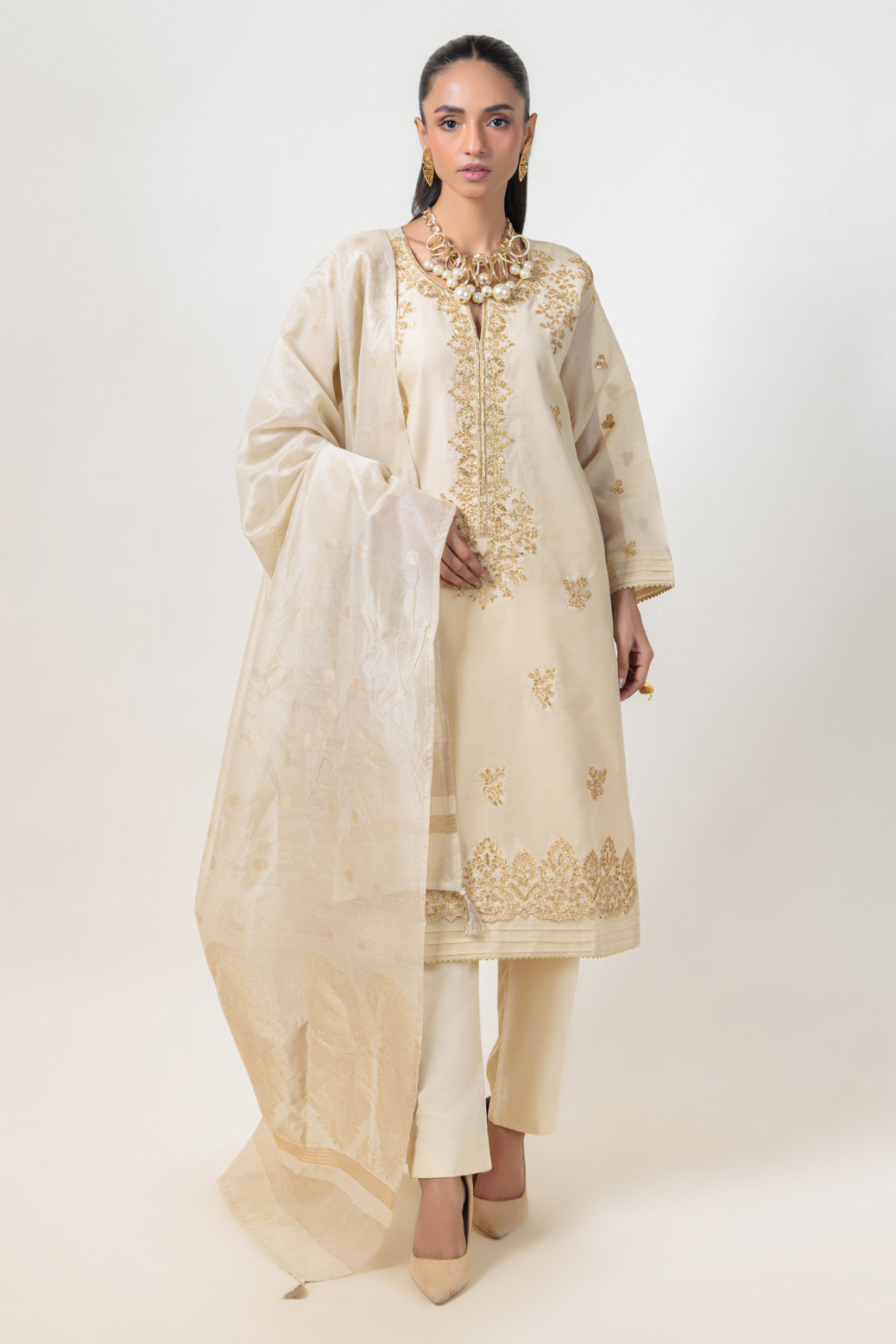 Bonanza Satrangi | Beige Dyed 3 Piece (BS5243P24) 12 Beige