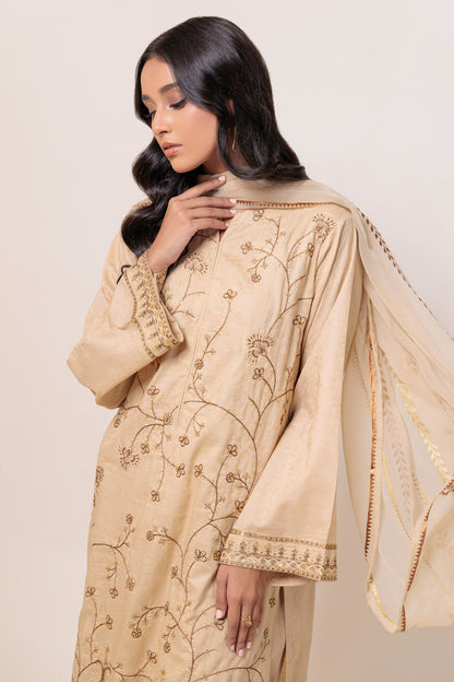 Bonanza Satrangi | Beige Jacquard 3 Piece (BS5243P28) 12 Beige