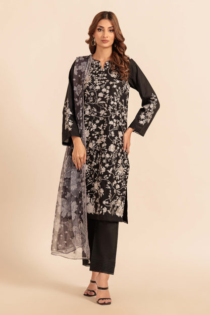 Bonanza Satrangi | Black Cambric 3 Piece (BS6243P03) 8 Black