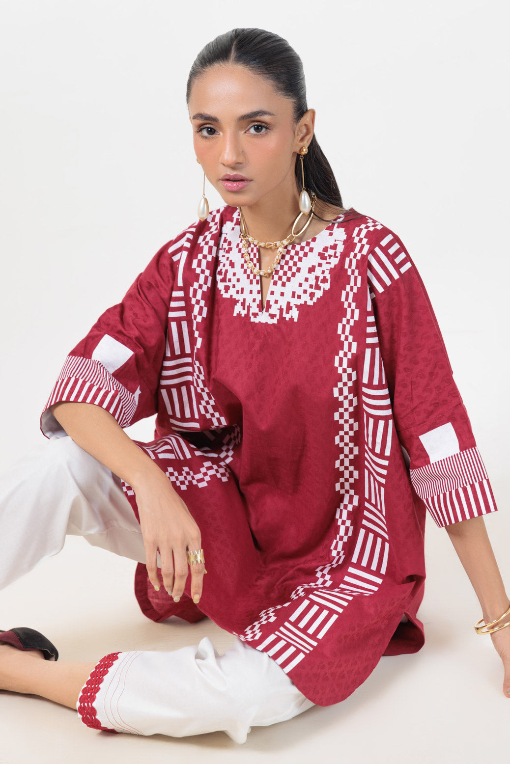 Bonanza Satrangi | Red Jacquard 2 Piece (BS7242P28) 8 Red
