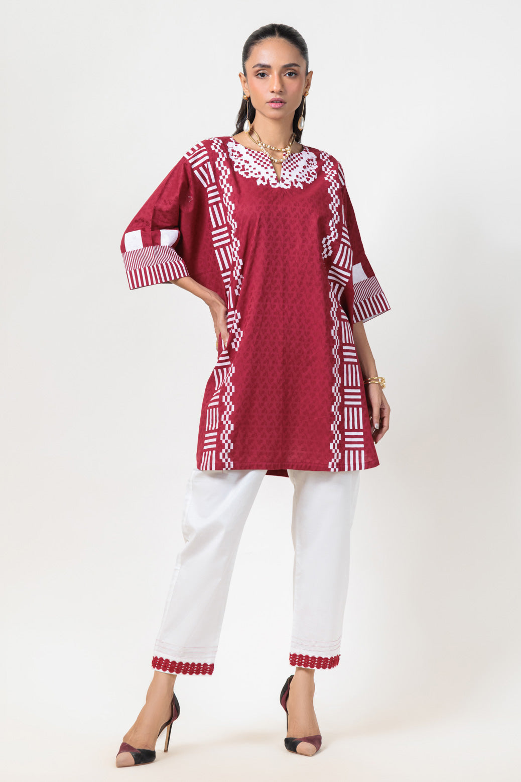 Bonanza Satrangi | Red Jacquard 2 Piece (BS7242P28) 10 Red