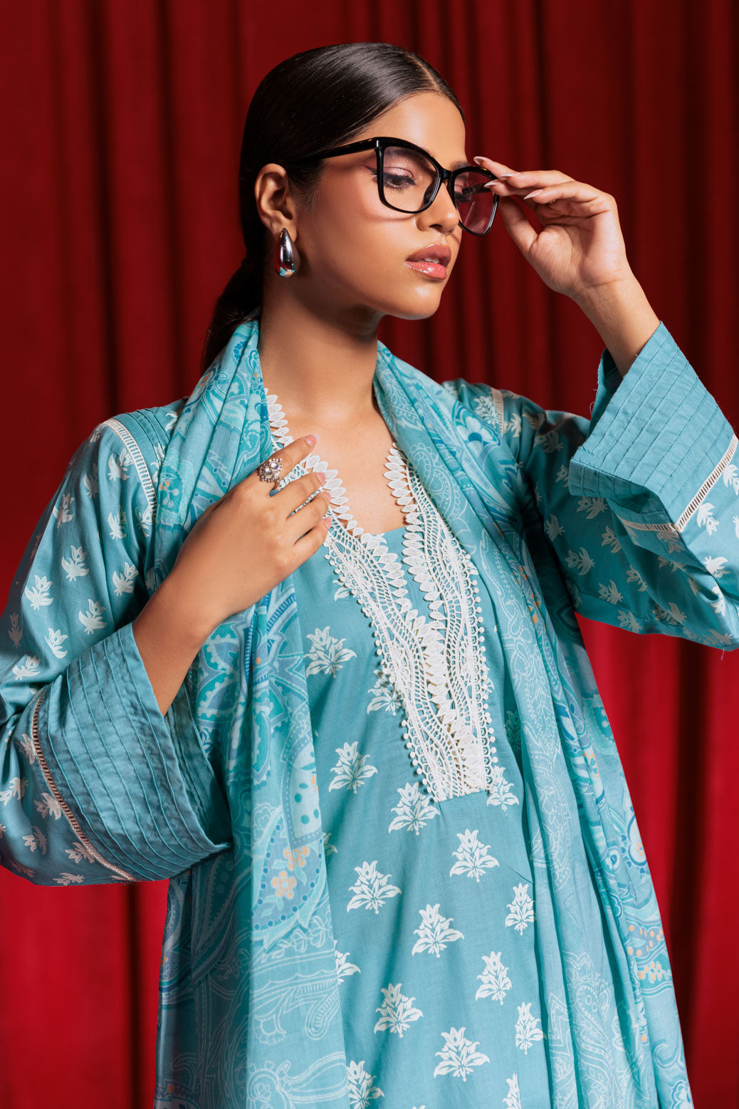 Bonanza Satrangi | Sky Blue Lawn 3 Piece (BS7243P01) 10 Blue