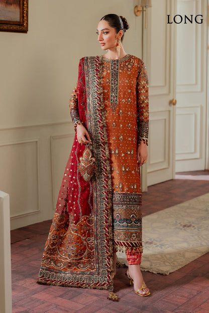 Baroque | Chantelle 24 | NET CH13-01 XS Burnt Orange Long Shirt with Gharara
