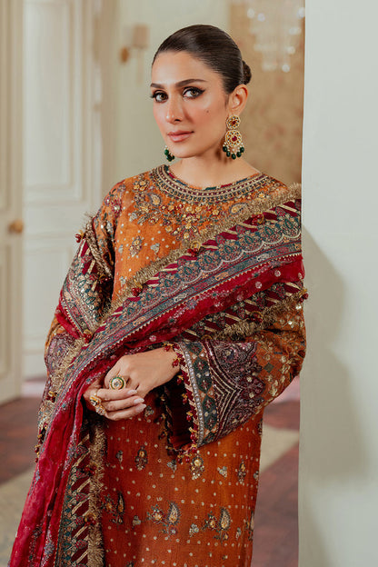 Baroque | Chantelle 24 | NET CH13-01 L Burnt Orange Long Shirt with Gharara