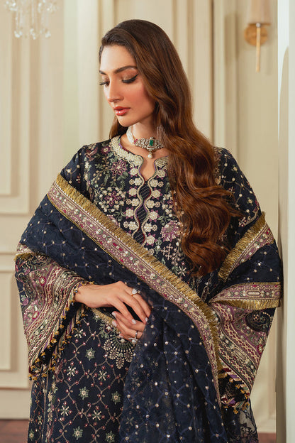 Baroque | Chantelle 24 | SILK CH13-07 L Midnight Blue Short Shirt with Shalwar