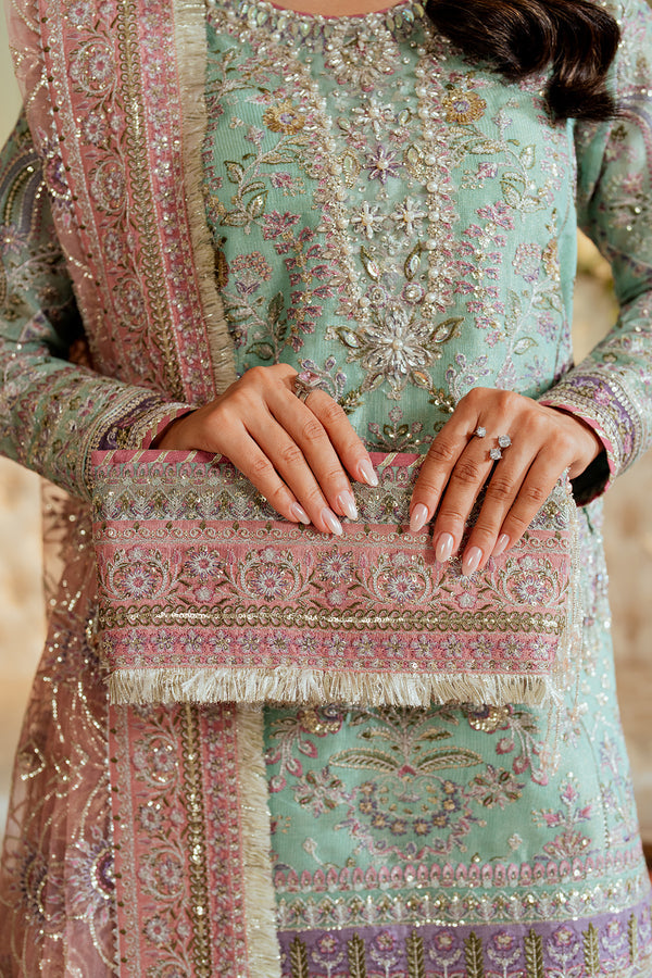 Baroque | Chantelle 24 | NET CH13-08 M Light Ferozi Short Shirt with Sharara