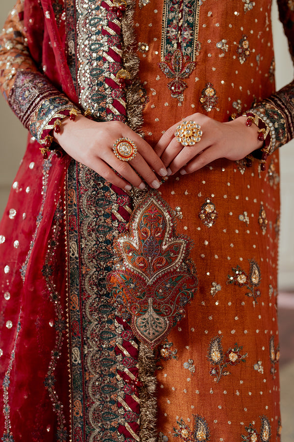 Baroque | Chantelle 24 | NET CH13-01 Custom Size Burnt Orange Long Shirt with Churi Pajama