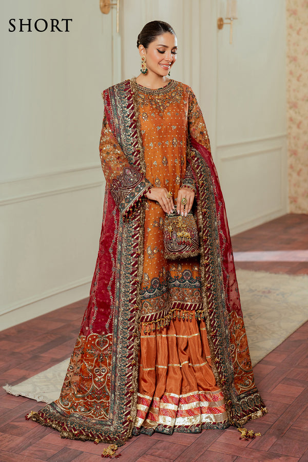 Baroque | Chantelle 24 | NET CH13-01 M Burnt Orange Long Shirt with Churi Pajama