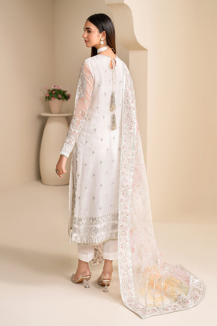 Baroque | Velvet Formals | CHIFFON UF-623 S White Chiffon