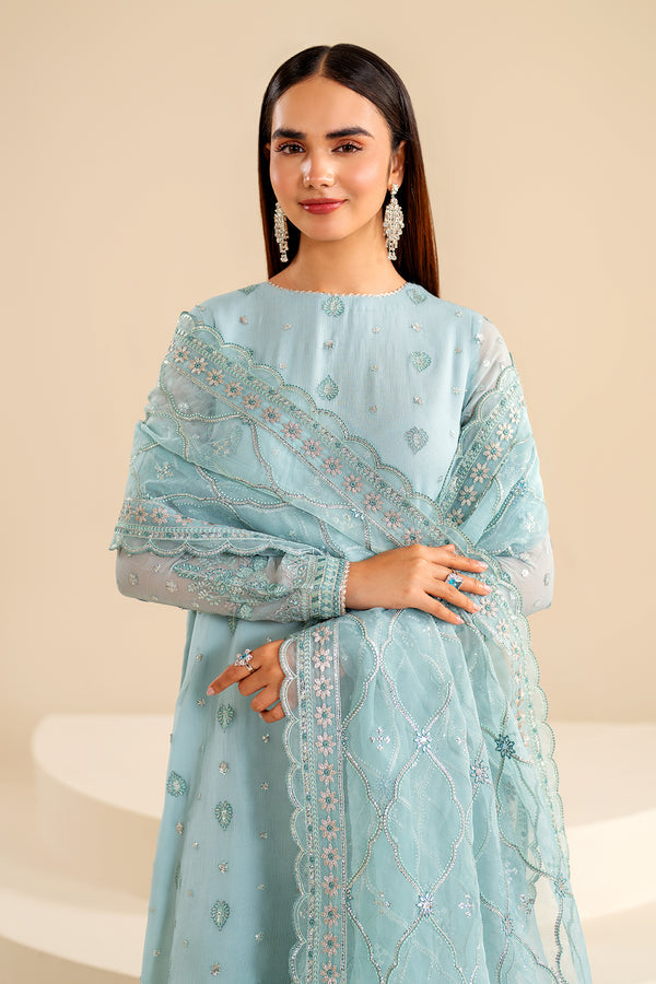 Baroque | Velvet Formals | CHIFFON UF-624 XL Ice Blue Chiffon