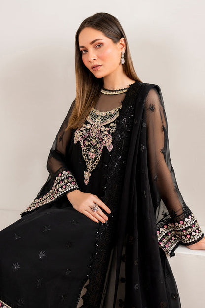 Baroque | Velvet Formals | CHIFFON UF-679 XL Black Chiffon