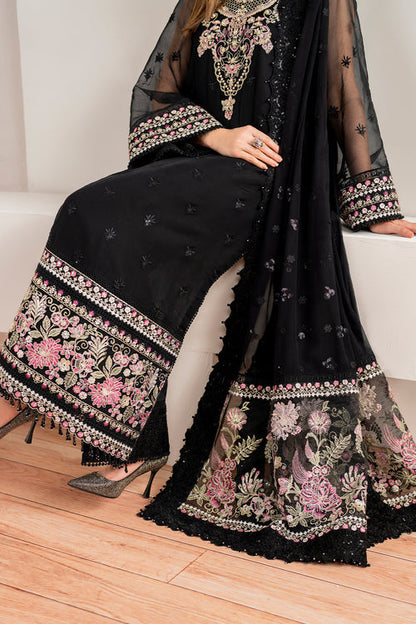 Baroque | Velvet Formals | CHIFFON UF-679 Custom Size Black Chiffon