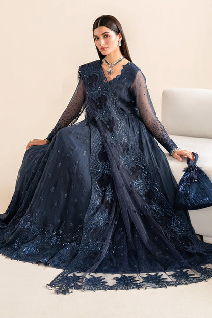 Baroque | Velvet Formals | CHIFFON UF-617 XL Navy Blue Chiffon