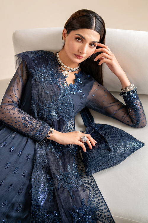 Baroque | Velvet Formals | CHIFFON UF-617 Custom Size Navy Blue Chiffon