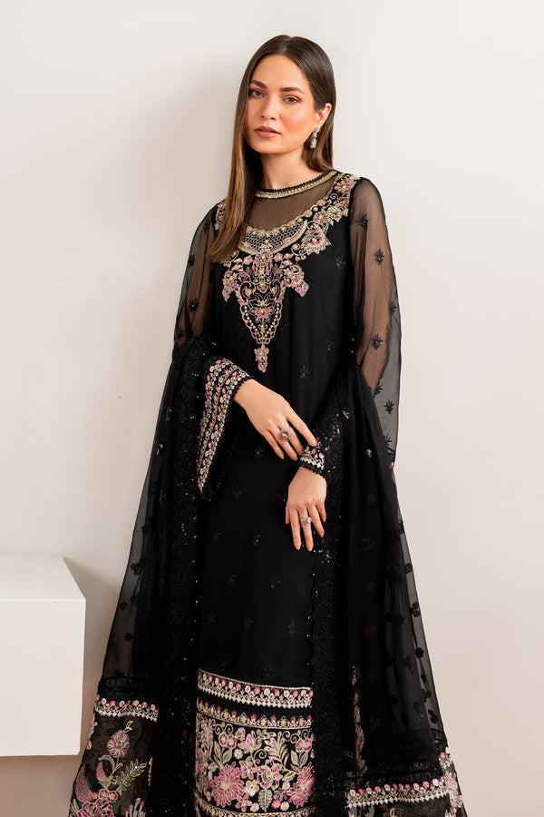 Baroque | Velvet Formals | CHIFFON UF-679 L Black Chiffon