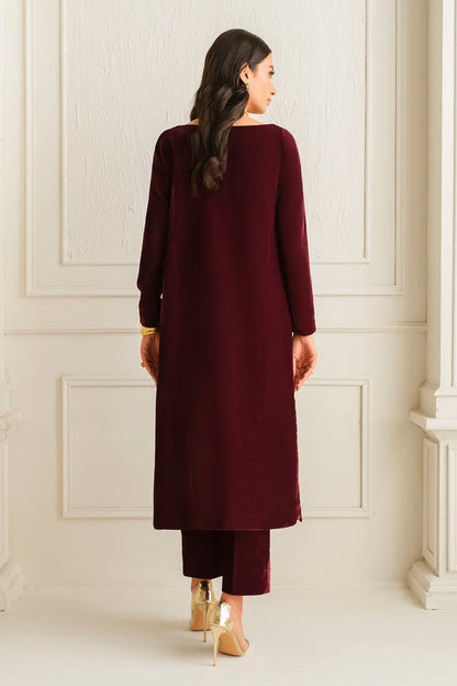 Baroque | Luxury Pret 24 | VELVET SUIT PR-1009 - Pakistani Designer Dress - by Baroque | Type: Ladies Clothes - 100% Original at Saira Sultan