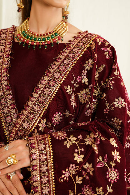 Baroque | Luxury Pret 24 | VELVET SUIT PR-1013 - Pakistani Designer Dress - by Baroque | Type: Ladies Clothes - 100% Original at Saira Sultan